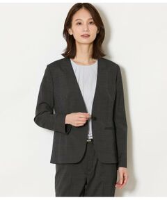 NEWYORKER L-SIZE / ニューヨーカー エルサイズ テーラードジャケット | ウールピンヘッド 1釦カラーレスジャケット