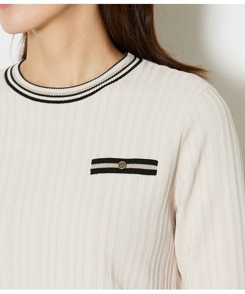 NEWYORKER L-SIZE / ニューヨーカー エルサイズ ニット・セーター | コットンポリエステル 配色クルーネックリブプルオーバー | 詳細3