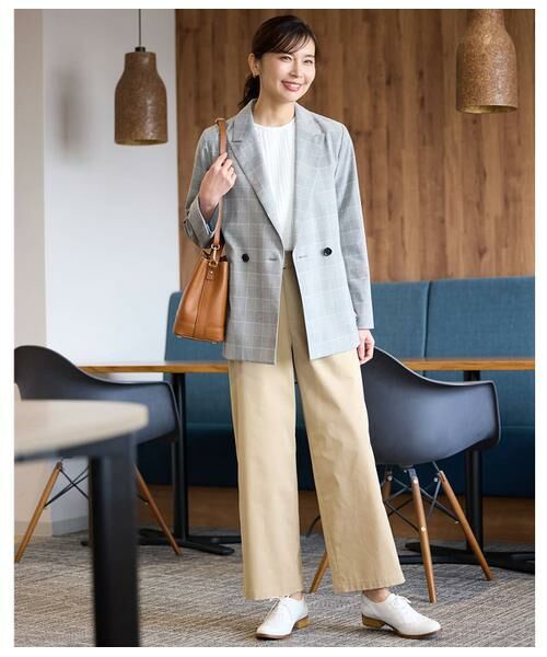 NEWYORKER L-SIZE / ニューヨーカー エルサイズ テーラードジャケット | 綿麻カラードグレンチェック ピークドラペルダブルジャケット | 詳細19