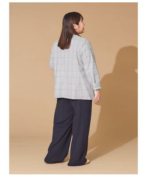 NEWYORKER L-SIZE / ニューヨーカー エルサイズ テーラードジャケット | 綿麻カラードグレンチェック ピークドラペルダブルジャケット | 詳細21