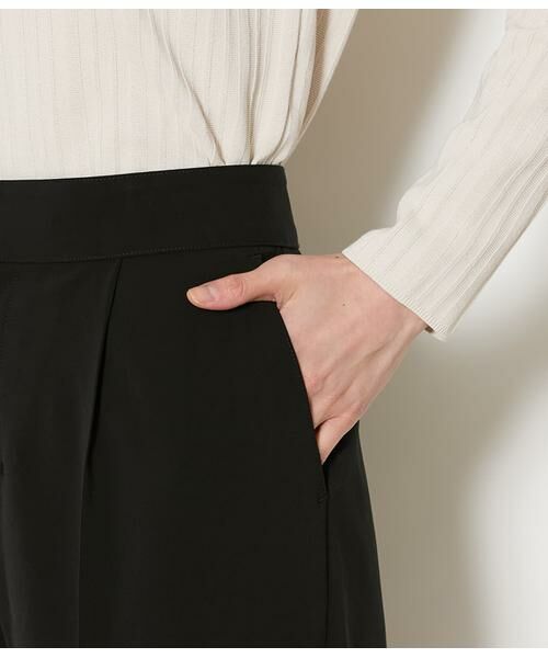 NEWYORKER L-SIZE / ニューヨーカー エルサイズ スラックス・ドレスパンツ | ストレッチツイル ワンタック1タックテーパードパンツ(ブラック) | 詳細4
