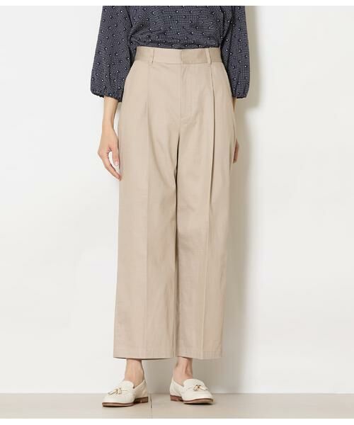 NEWYORKER L-SIZE / ニューヨーカー エルサイズ チノ・ワークパンツ | スラブシャンブレー タックワイドパンツ | 詳細13