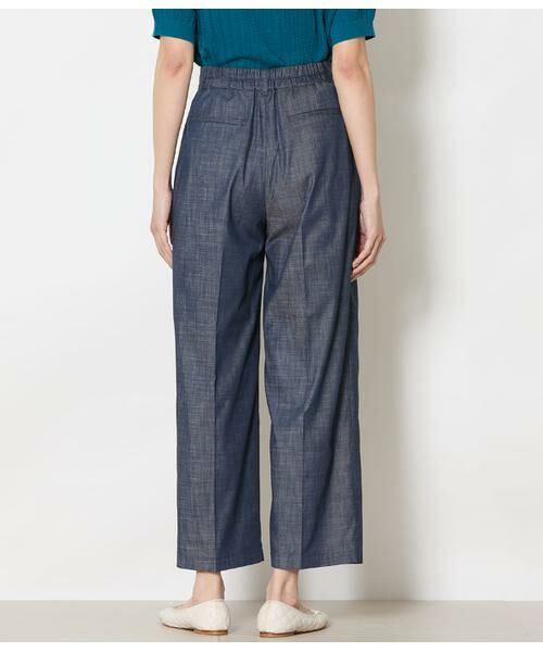 NEWYORKER L-SIZE / ニューヨーカー エルサイズ チノ・ワークパンツ | スラブシャンブレー タックワイドパンツ | 詳細3