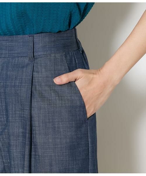NEWYORKER L-SIZE / ニューヨーカー エルサイズ チノ・ワークパンツ | スラブシャンブレー タックワイドパンツ | 詳細4
