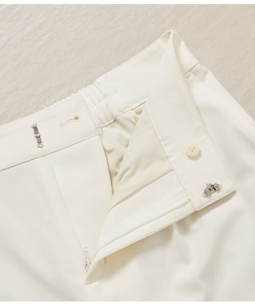 NEWYORKER L-SIZE / ニューヨーカー エルサイズ スラックス・ドレスパンツ | ストレッチツイル ワンタック1タックテーパードパンツ(ホワイト) | 詳細5