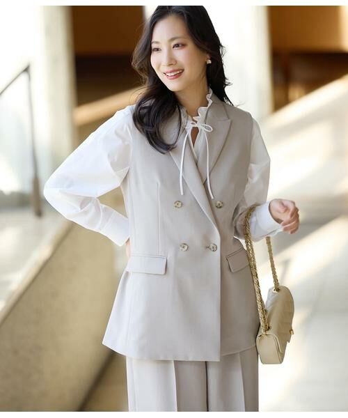 NEWYORKER L-SIZE / ニューヨーカー エルサイズ シャツ・ブラウス | タイプライター フリルスタンドブラウス | 詳細11