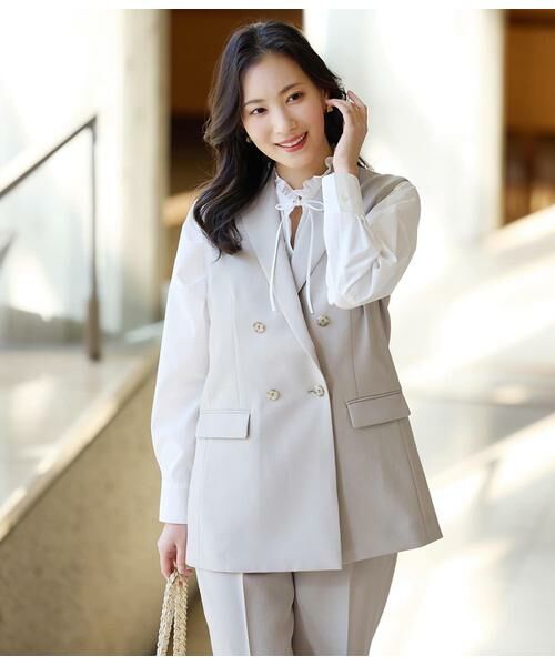 NEWYORKER L-SIZE / ニューヨーカー エルサイズ シャツ・ブラウス | タイプライター フリルスタンドブラウス | 詳細12