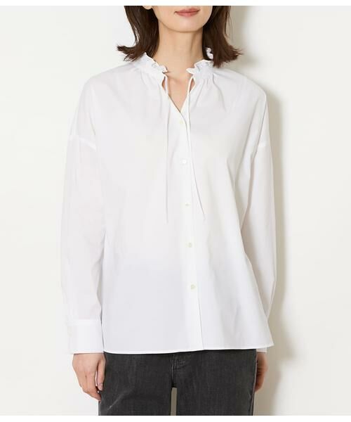 NEWYORKER L-SIZE / ニューヨーカー エルサイズ シャツ・ブラウス | タイプライター フリルスタンドブラウス | 詳細7