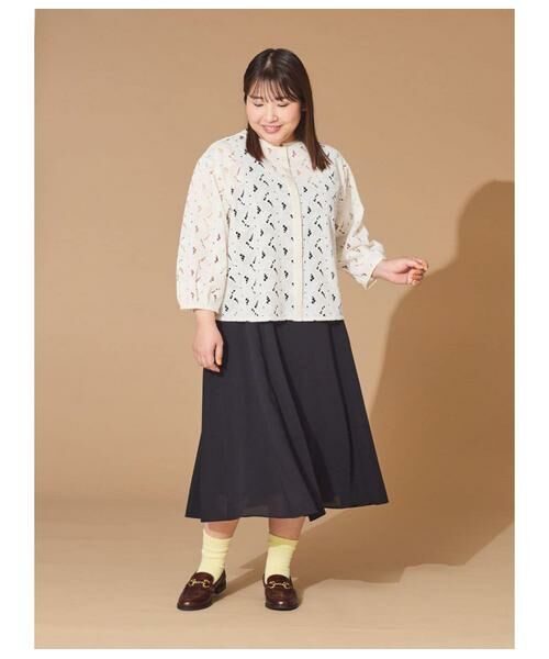 NEWYORKER L-SIZE / ニューヨーカー エルサイズ シャツ・ブラウス | リーフモチーフラッセルレース ブラウスジャケット | 詳細11