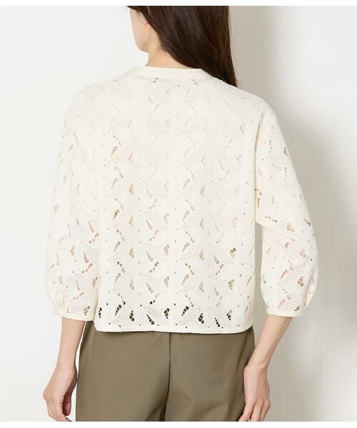 NEWYORKER L-SIZE / ニューヨーカー エルサイズ シャツ・ブラウス | リーフモチーフラッセルレース ブラウスジャケット | 詳細2