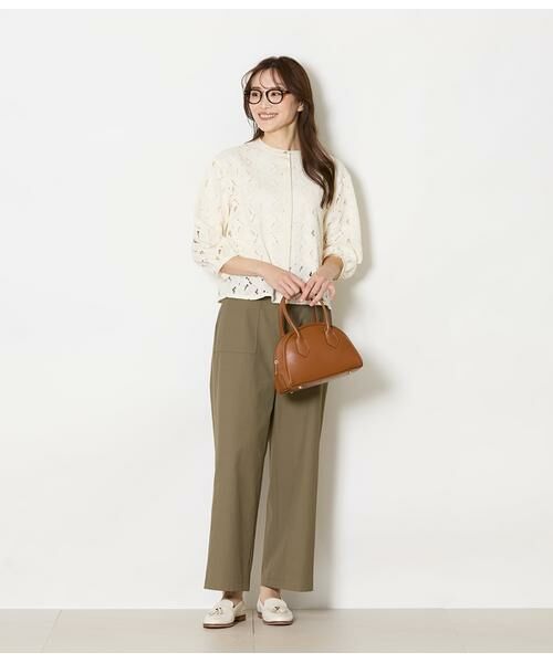 NEWYORKER L-SIZE / ニューヨーカー エルサイズ シャツ・ブラウス | リーフモチーフラッセルレース ブラウスジャケット | 詳細6