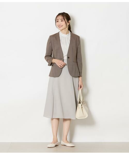 NEWYORKER L-SIZE / ニューヨーカー エルサイズ シャツ・ブラウス | ダイヤドットプリント スタンドネックギャザーブラウス | 詳細9