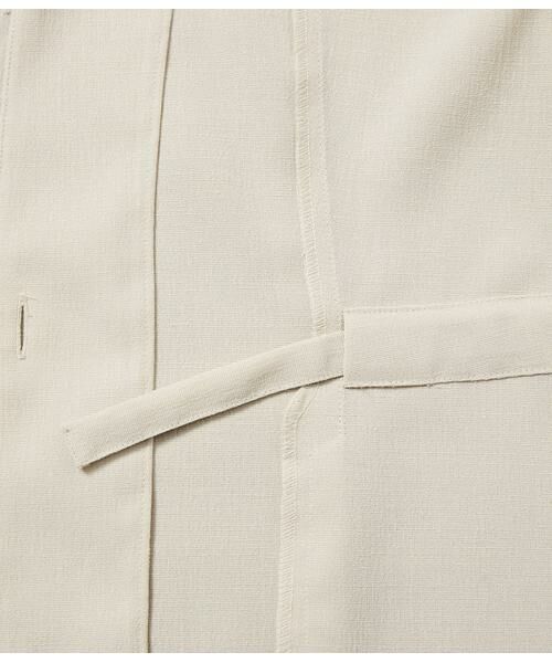 NEWYORKER L-SIZE / ニューヨーカー エルサイズ テーラードジャケット | リネンライクドライブレンド ノーカラーブラウスジャケット | 詳細4