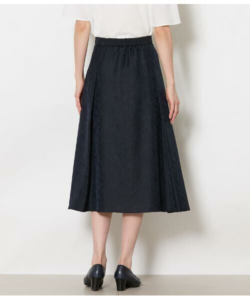 NEWYORKER L-SIZE / ニューヨーカー エルサイズ ミニ・ひざ丈スカート | ブルームジャカード タックフレアスカート | 詳細2