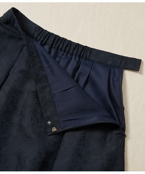 NEWYORKER L-SIZE / ニューヨーカー エルサイズ ミニ・ひざ丈スカート | ブルームジャカード タックフレアスカート | 詳細3