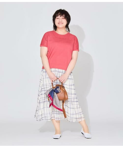 NEWYORKER L-SIZE / ニューヨーカー エルサイズ ミニ・ひざ丈スカート | シアースウィングチェック ゴムギャザースカート | 詳細20