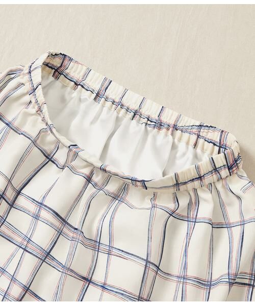 NEWYORKER L-SIZE / ニューヨーカー エルサイズ ミニ・ひざ丈スカート | シアースウィングチェック ゴムギャザースカート | 詳細3