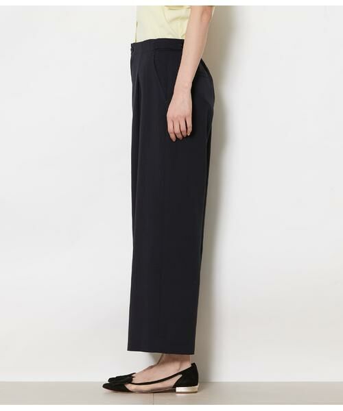 NEWYORKER L-SIZE / ニューヨーカー エルサイズ その他パンツ | リネンライクドライブレンド タックワイドパンツ(ネイビー) | 詳細2