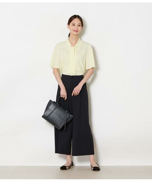 NEWYORKER L-SIZE / ニューヨーカー エルサイズ その他パンツ | リネンライクドライブレンド タックワイドパンツ(ネイビー) | 詳細7