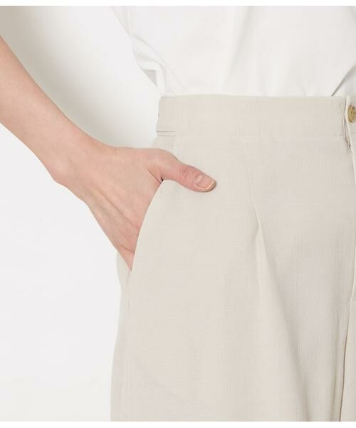 NEWYORKER L-SIZE / ニューヨーカー エルサイズ その他パンツ | リネンライクドライブレンド タックワイドパンツ(ベージュ) | 詳細4
