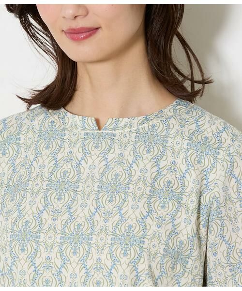 NEWYORKER L-SIZE / ニューヨーカー エルサイズ ミニ丈・ひざ丈ワンピース | ミモザプリント 半袖フレアワンピース | 詳細3