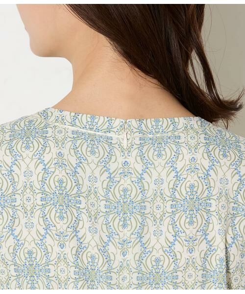 NEWYORKER L-SIZE / ニューヨーカー エルサイズ ミニ丈・ひざ丈ワンピース | ミモザプリント 半袖フレアワンピース | 詳細5