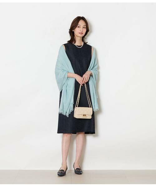 NEWYORKER L-SIZE / ニューヨーカー エルサイズ ミニ丈・ひざ丈ワンピース | ブルームジャカード ノースリーブワンピース | 詳細7