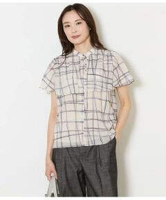 NEWYORKER L-SIZE / ニューヨーカー エルサイズ シャツ・ブラウス | シアースウィングチェック フレアスリーブブラウス