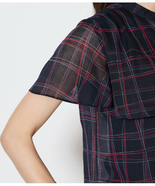 NEWYORKER L-SIZE / ニューヨーカー エルサイズ シャツ・ブラウス | シアースウィングチェック フレアスリーブブラウス | 詳細4