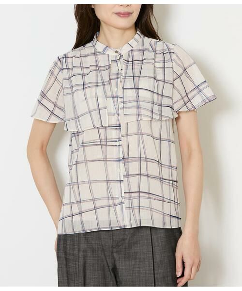 NEWYORKER L-SIZE / ニューヨーカー エルサイズ シャツ・ブラウス | シアースウィングチェック フレアスリーブブラウス | 詳細9