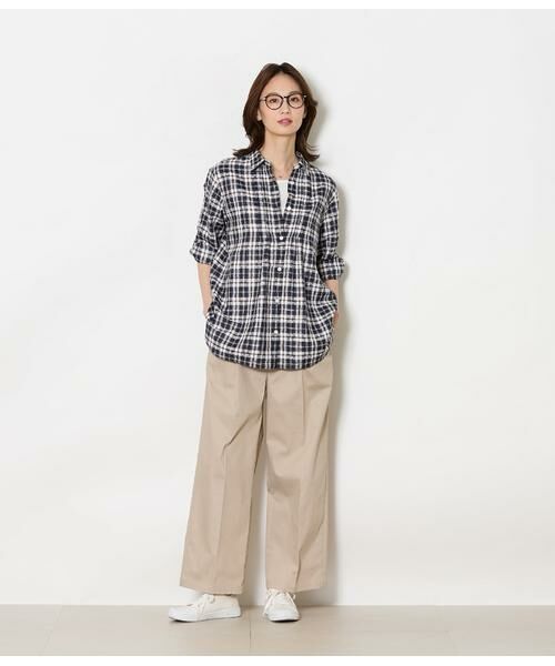 NEWYORKER L-SIZE / ニューヨーカー エルサイズ シャツ・ブラウス | Sunlight NEWYORKER Tartan 7分袖チュニックシャツ | 詳細6