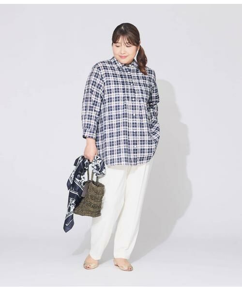 NEWYORKER L-SIZE / ニューヨーカー エルサイズ シャツ・ブラウス | Sunlight NEWYORKER Tartan 7分袖チュニックシャツ | 詳細8