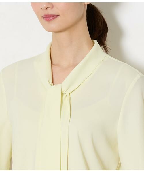 NEWYORKER L-SIZE / ニューヨーカー エルサイズ シャツ・ブラウス | ソフトジョーゼット フレア5分袖ボウタイブラウス | 詳細3