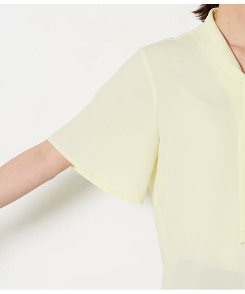 NEWYORKER L-SIZE / ニューヨーカー エルサイズ シャツ・ブラウス | ソフトジョーゼット フレア5分袖ボウタイブラウス | 詳細4