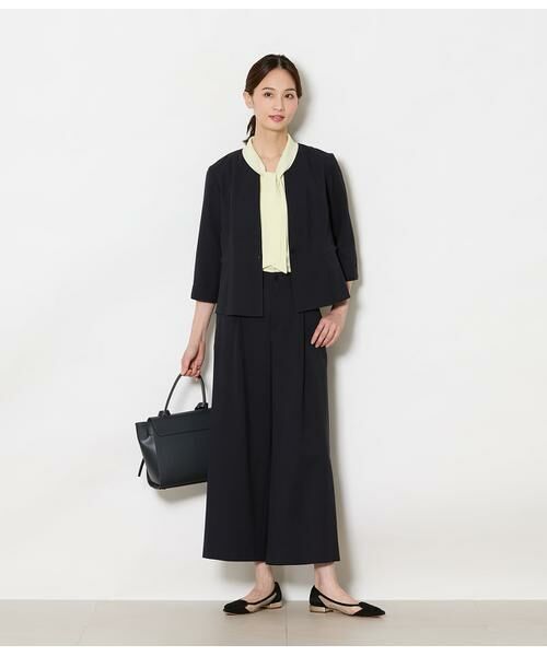 NEWYORKER L-SIZE / ニューヨーカー エルサイズ シャツ・ブラウス | ソフトジョーゼット フレア5分袖ボウタイブラウス | 詳細8