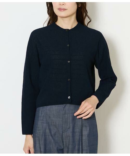 NEWYORKER L-SIZE / ニューヨーカー エルサイズ カーディガン・ボレロ | ポリナイロンブークレーホールガーメント(R) クルーネックニットカーディガン | 詳細1