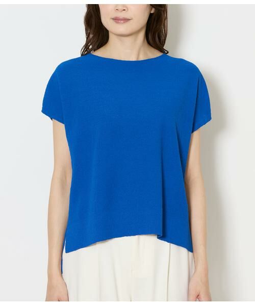 NEWYORKER L-SIZE / ニューヨーカー エルサイズ ニット・セーター | ポリナイロンブークレーホールガーメント(R) フレンチスリーブニットプルオーバー | 詳細12