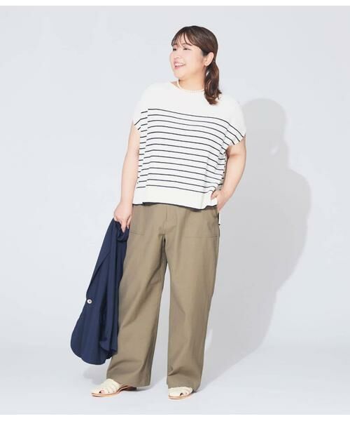 NEWYORKER L-SIZE / ニューヨーカー エルサイズ ニット・セーター | ポリナイロンブークレーホールガーメント(R) フレンチスリーブニットプルオーバー | 詳細16