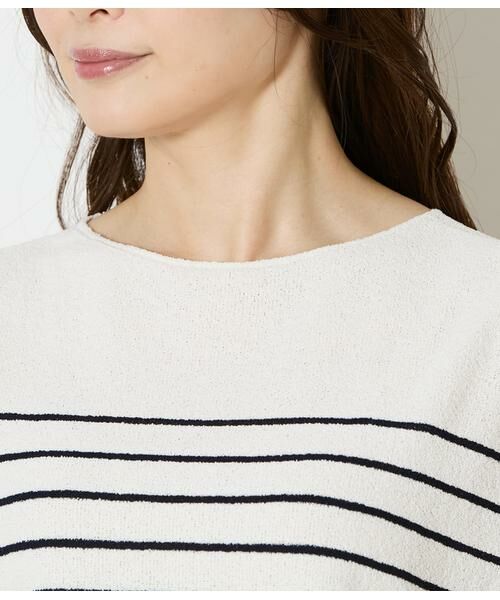 NEWYORKER L-SIZE / ニューヨーカー エルサイズ ニット・セーター | ポリナイロンブークレーホールガーメント(R) フレンチスリーブニットプルオーバー | 詳細3