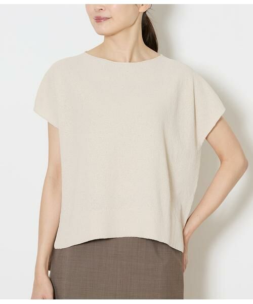 NEWYORKER L-SIZE / ニューヨーカー エルサイズ ニット・セーター | ポリナイロンブークレーホールガーメント(R) フレンチスリーブニットプルオーバー | 詳細9