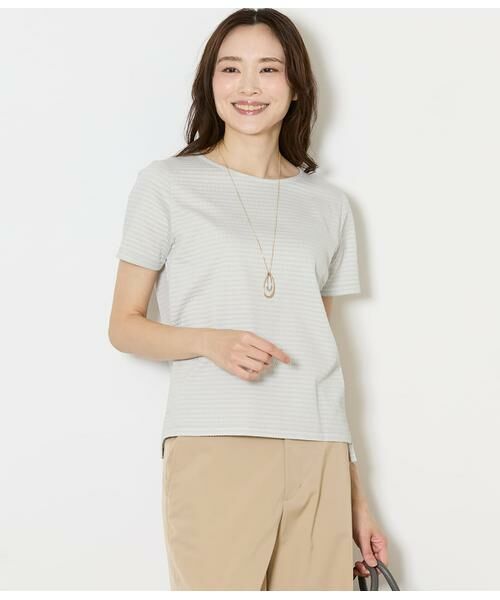 NEWYORKER L-SIZE / ニューヨーカー エルサイズ Tシャツ | 格子サッカーTシャツ（ライトグレー）