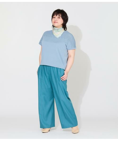 NEWYORKER L-SIZE / ニューヨーカー エルサイズ チノ・ワークパンツ | リネン混プレーンウィーブ ドロストイージーパンツ | 詳細17