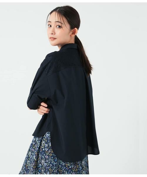 NEWYORKER L-SIZE / ニューヨーカー エルサイズ シャツ・ブラウス | TRブロード ヨーク切替え5分袖シャツ | 詳細22