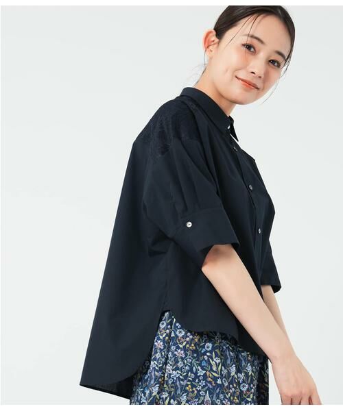 NEWYORKER L-SIZE / ニューヨーカー エルサイズ シャツ・ブラウス | TRブロード ヨーク切替え5分袖シャツ | 詳細23