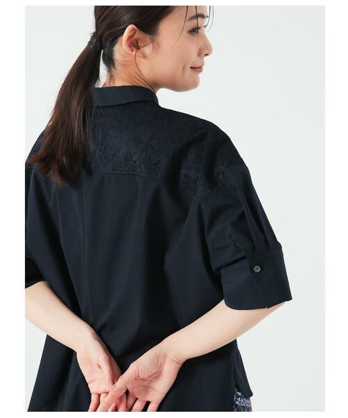 NEWYORKER L-SIZE / ニューヨーカー エルサイズ シャツ・ブラウス | TRブロード ヨーク切替え5分袖シャツ | 詳細24