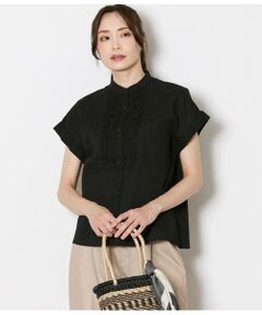 NEWYORKER L-SIZE / ニューヨーカー エルサイズ Tシャツ | ウェーブコットン フレンチスリーブフリルブラウス