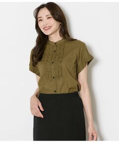 NEWYORKER L-SIZE / ニューヨーカー エルサイズ Tシャツ | ウェーブコットン フレンチスリーブフリルブラウス