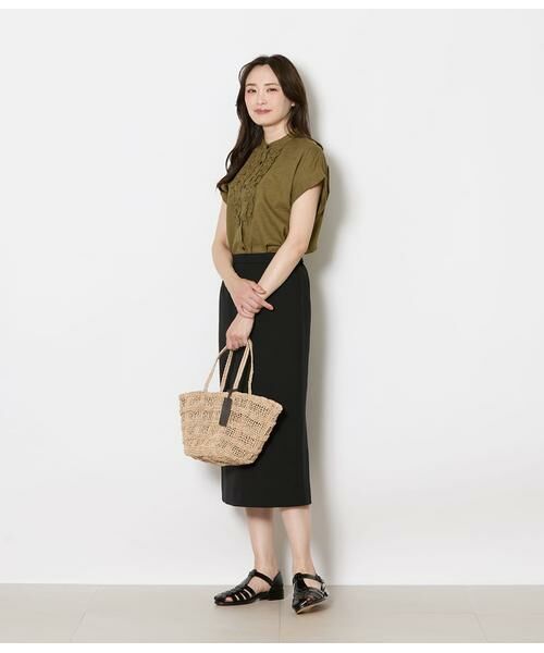 NEWYORKER L-SIZE / ニューヨーカー エルサイズ Tシャツ | ウェーブコットン フレンチスリーブフリルブラウス | 詳細12