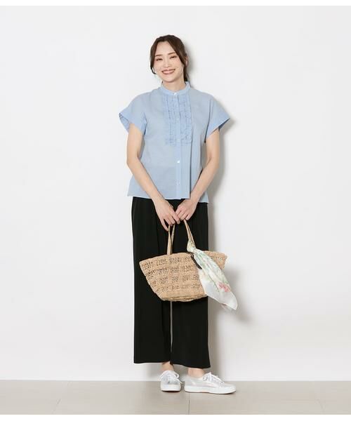 NEWYORKER L-SIZE / ニューヨーカー エルサイズ Tシャツ | ウェーブコットン フレンチスリーブフリルブラウス | 詳細5
