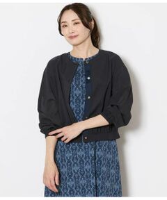 NEWYORKER L-SIZE / ニューヨーカー エルサイズ レザーブルゾン・ジャケット | シアーノーカラージャケット レディース 手洗い可能 冷房対策